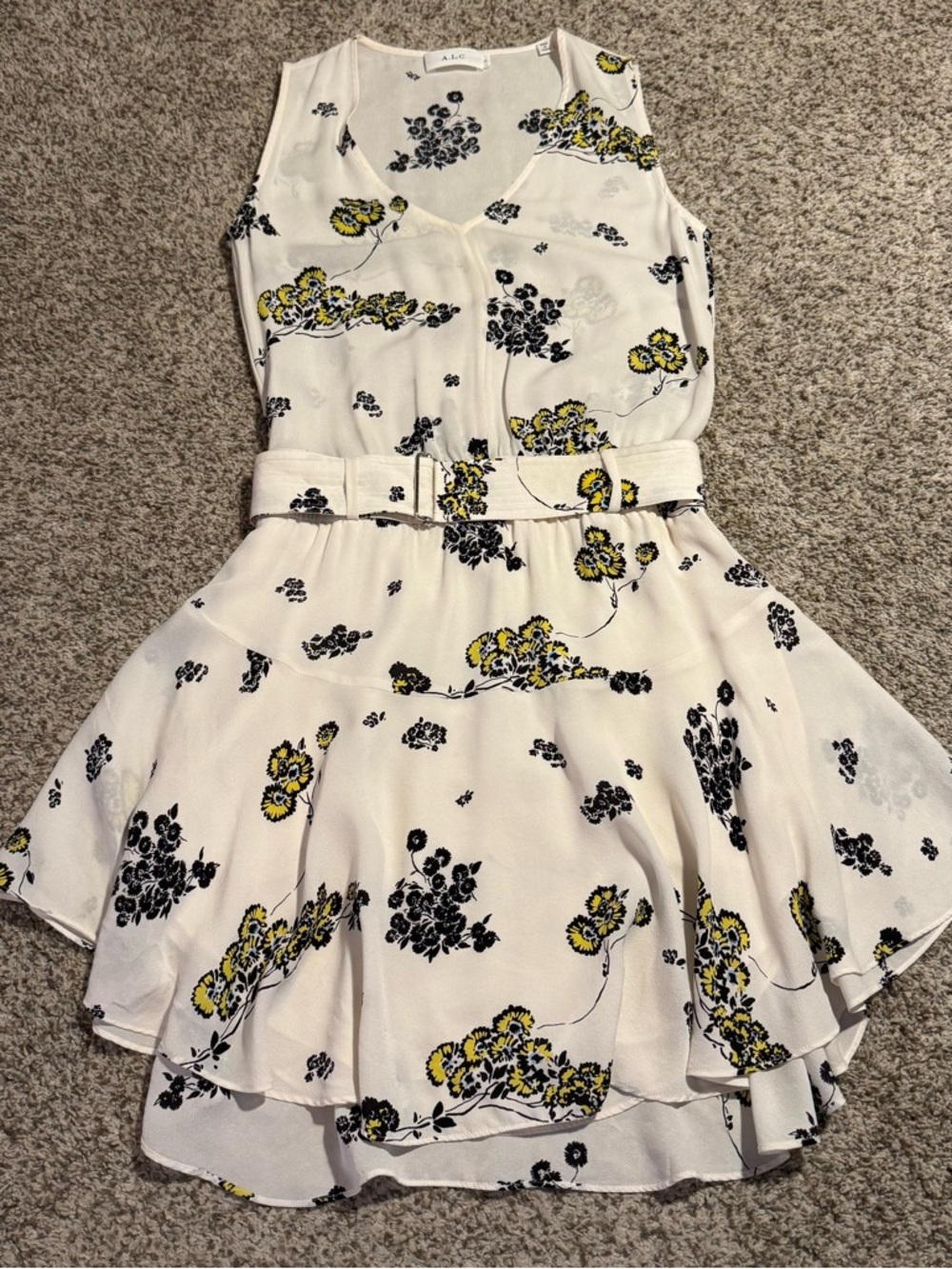 A.L.C. Hadley Silk Floral Belted Dress - 2